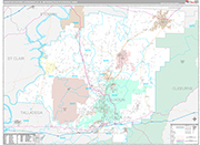 Anniston-Oxford-Jacksonville Wall Map Premium Style
